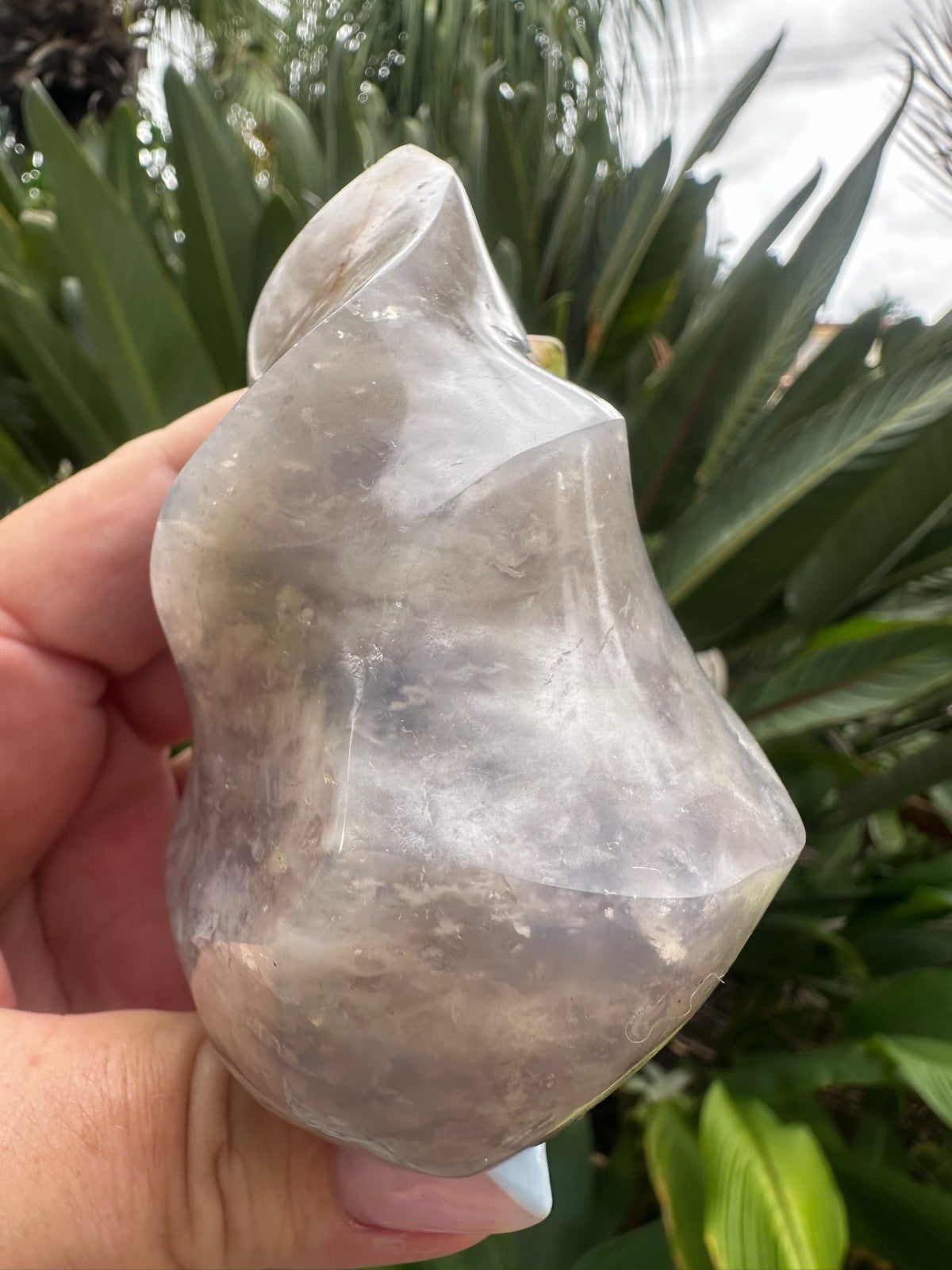 Blue Rose Quartz Flame ~ Crystal Natural Polished Healing Stone Display ~ A