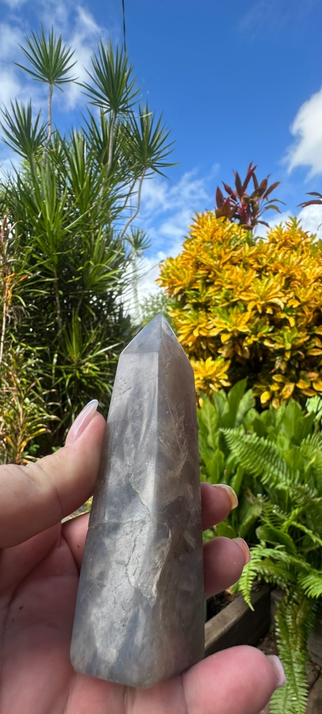 Blue Rose Quartz Tower Generator Crystal Point Healing Stone Natural Polished ~A