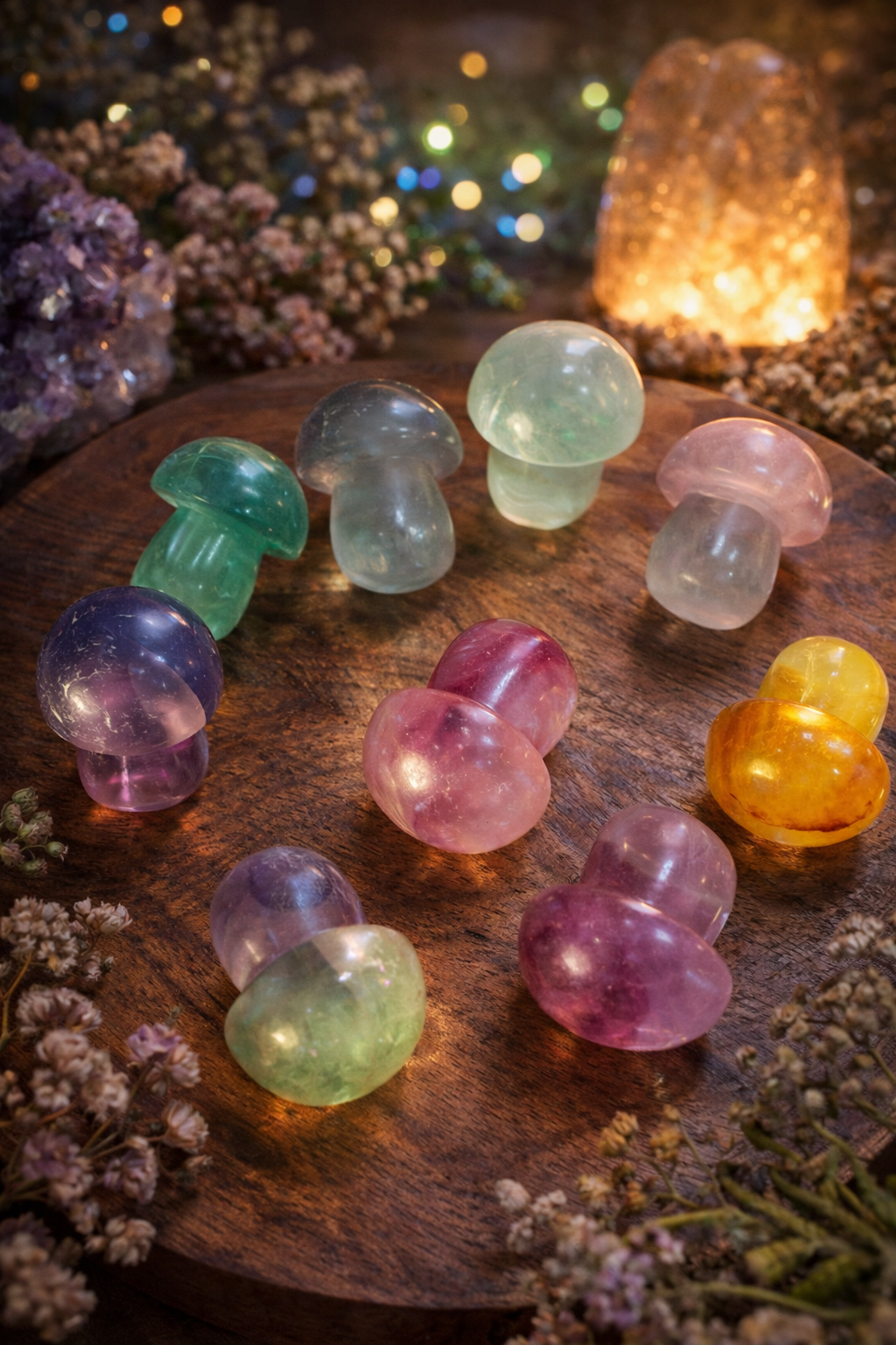 Fluorite Mushroom Carvings – Mini Crystal 25-35 gms Clarity • Focus • Protection