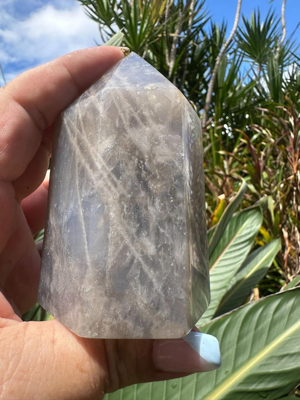 Blue Rose Quartz Tower Generator Crystal Point Healing Stone Natural Polished ~B