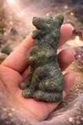 Serpentine German Shepherd / Wolf Carving – 7.5cm Loyalty • Protection •