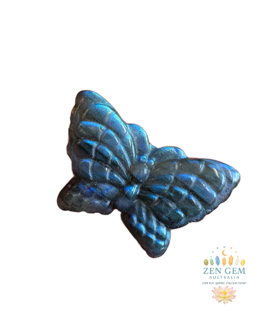 Labradorite Butterfly Carving – Blue Flash Crystal Butterfly (1pc) Reiki