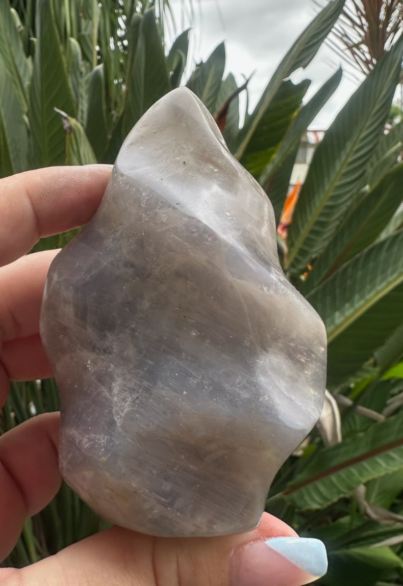 Blue Rose Quartz Flame ~ Crystal Natural Polished Healing Stone Display ~ C