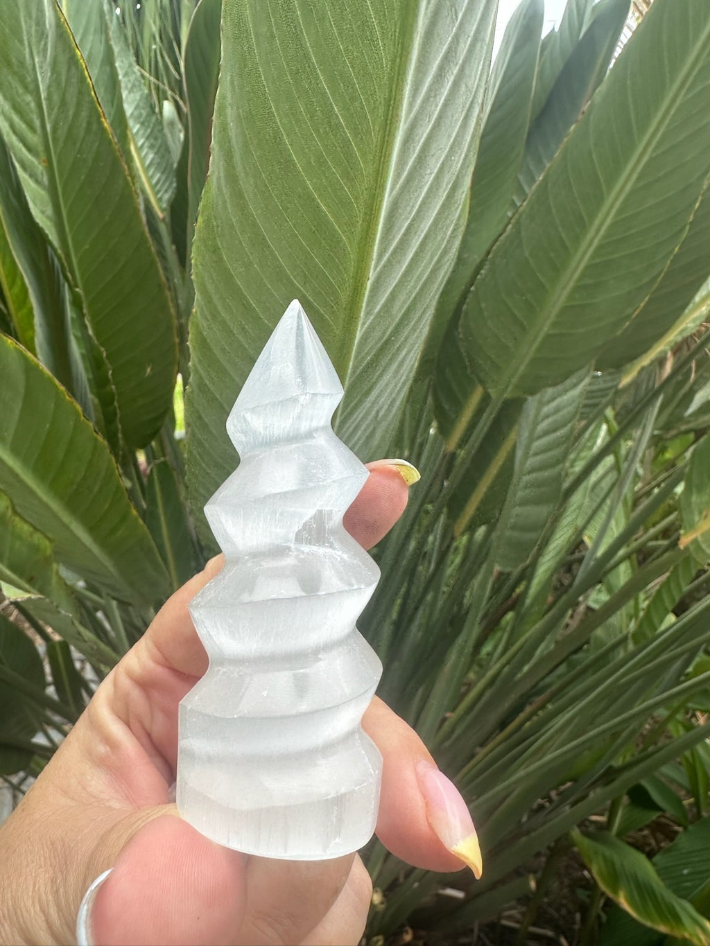 Selenite Spiral Tower ~ 10 cm Medium ~ Polished Crystal Cleansing Energy