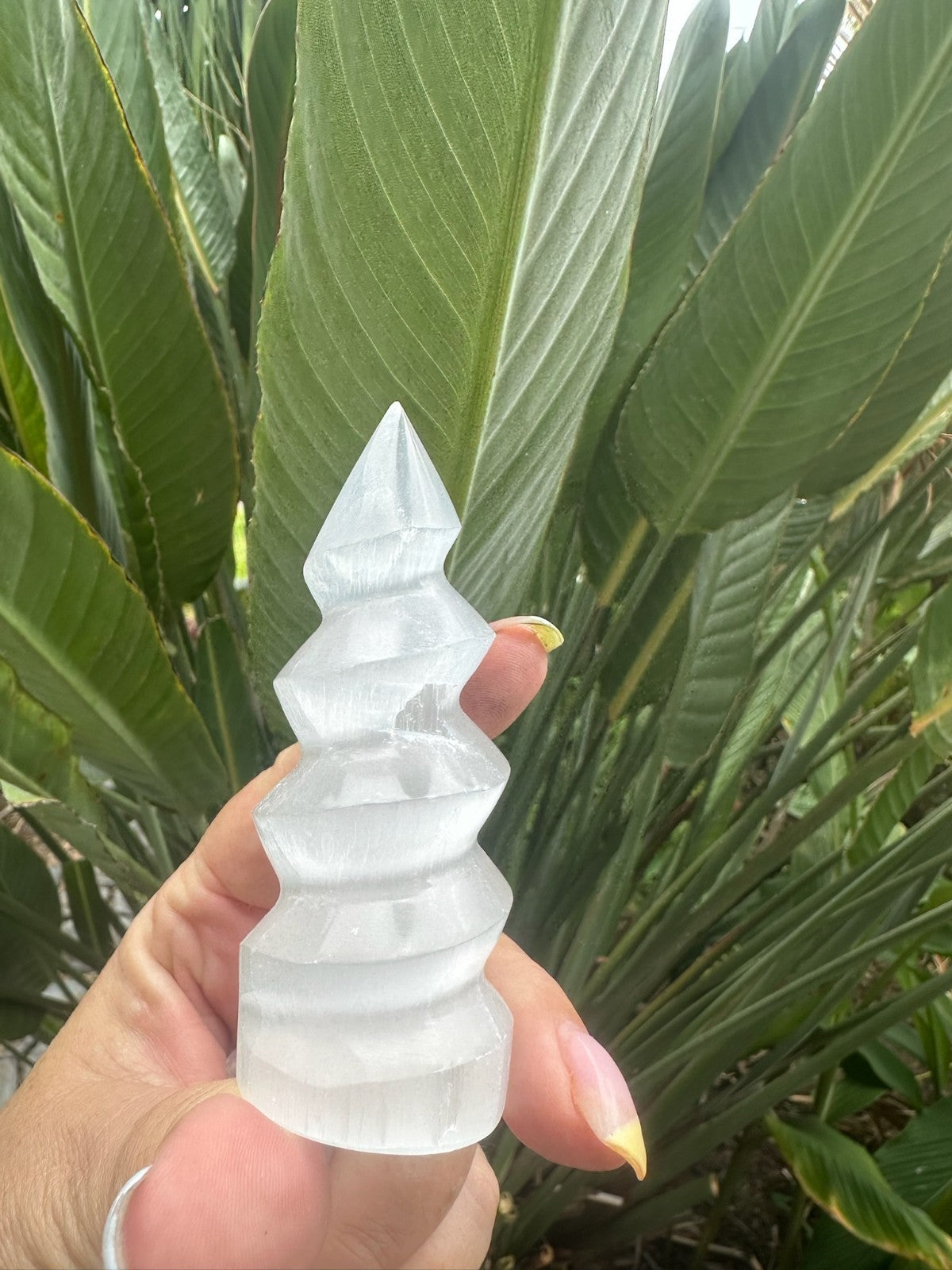 Selenite Spiral Tower ~ 10 cm Medium ~ Polished Crystal Cleansing Energy