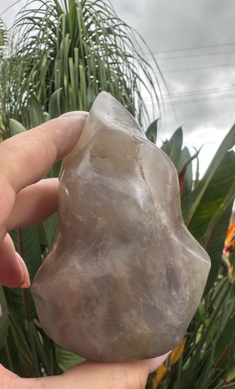 Blue Rose Quartz Flame ~ Crystal Natural Polished Healing Stone Display ~ F