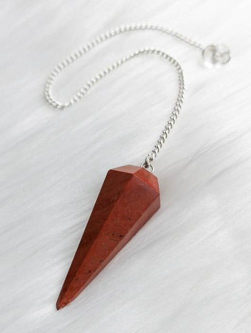 Red Jasper Pendulum ~ Crystal Dowsing Tool ~ Divination ~ Strength • Grounding