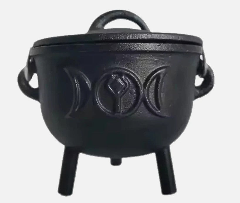 Cast Iron Witches Cauldron ~ Witch Pagan Wicca Altar Halloween Decoration Ritual
