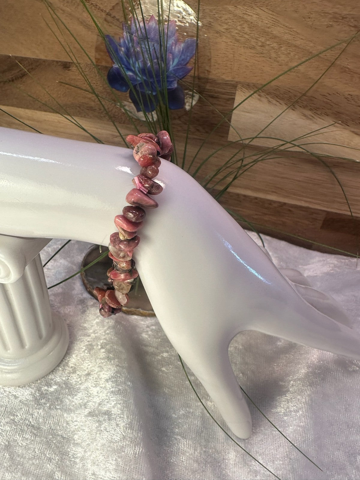 Rhodonite Bracelet – Elastic ~ Compassion • Emotional Healing • Balance