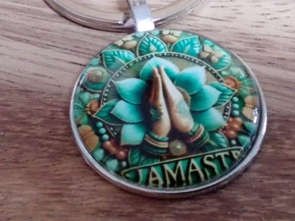 Namaste ~ Gorgeous ~ Key ring ~ Keychain ~ Spiritual Keyrings – Silver