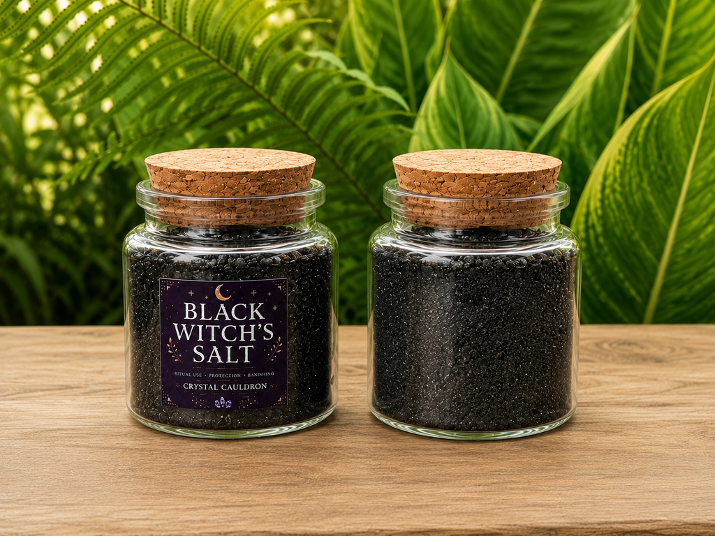 Black Witch's Salt Rock Crystals ~ 75g Wicca Pagan Protection Ritual Magic