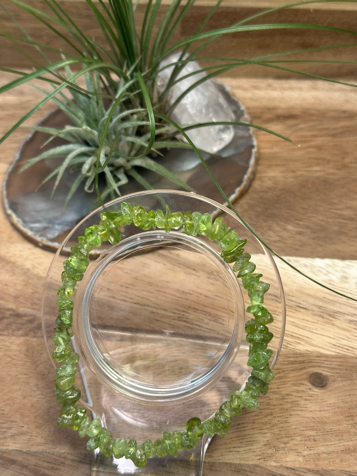 Peridot Crystal Chip Bracelet – Elastic ~ Renewal • Positivity • Fresh Energy