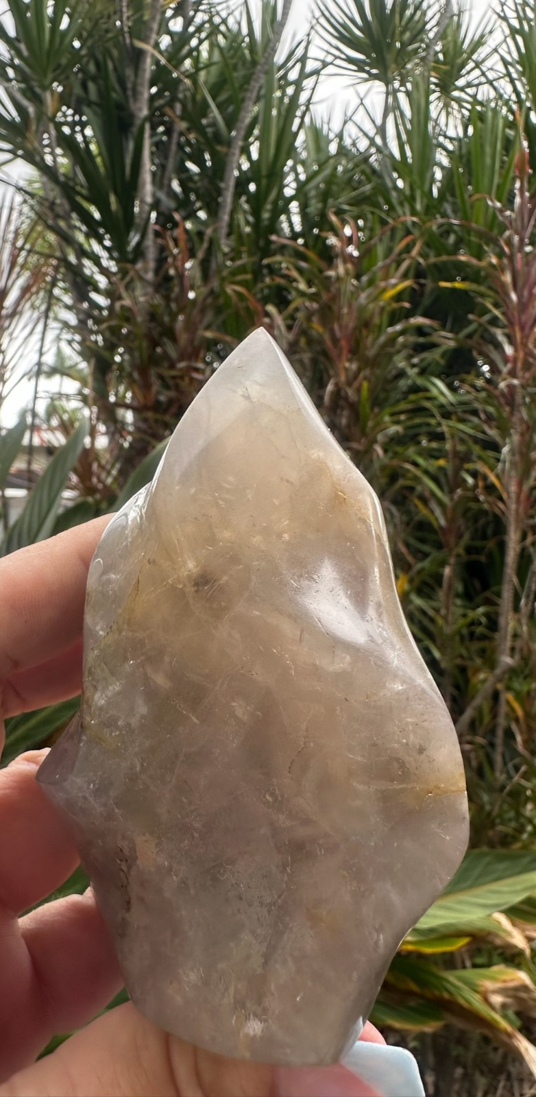Blue Rose Quartz Flame ~ Crystal Natural Polished Healing Stone Display ~ F