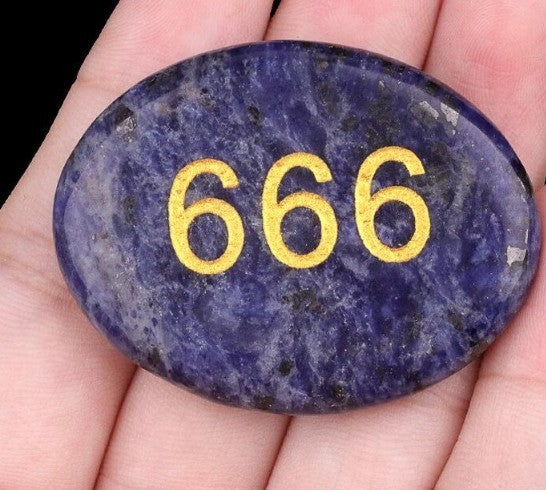 Engraved Angel Numbers Palm Stones ~ Spiritual Guidance Gift for Anxiety Relief