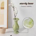 Handmade Lantian Jade Vase – Polished Green Stone Flower Vase Harmony • Calm