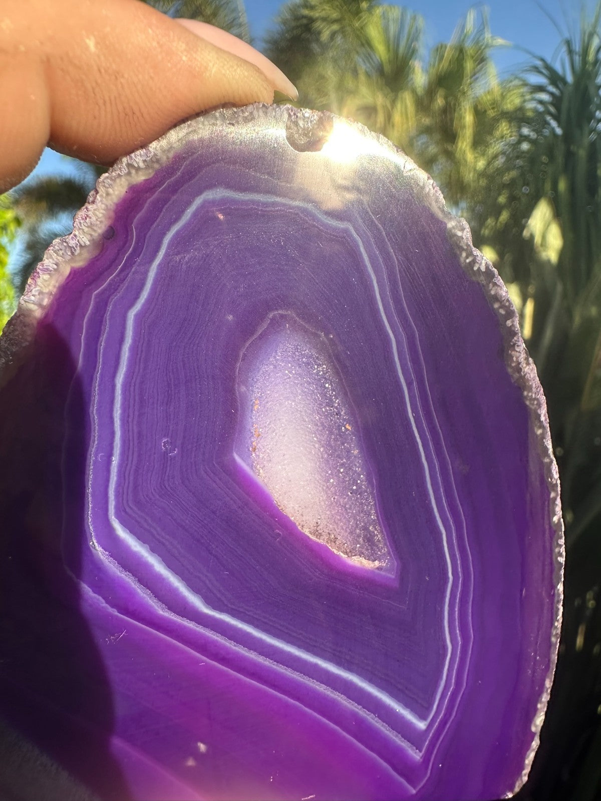 Purple Agate Druzy Slice ~ Crystal Geode Polished Display ~ 80mm 208g