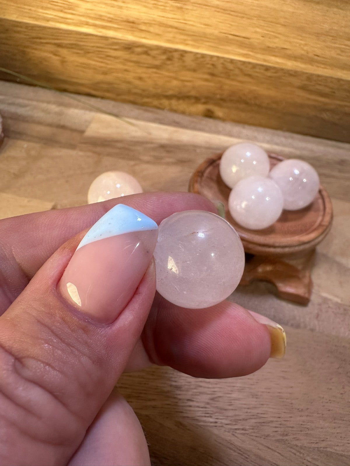 Rose Quartz Sphere 2cm – Mini Crystal Ball Love • Compassion • Self-Love •
