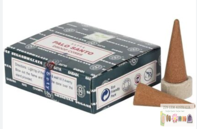 PALO SANTO ~ REGULAR DHOOP INCENSE CONES ~packet of 10