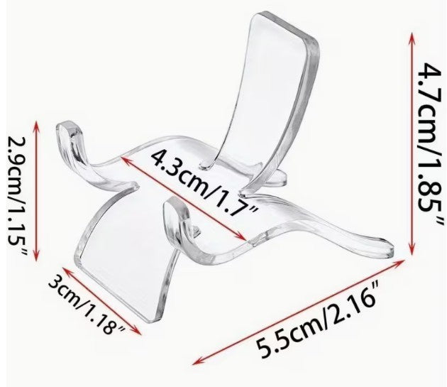10 x medium Acrylic Crystal Stand – Clear Display Stand ~ 4.7 x 5.5 x 3.7 cm