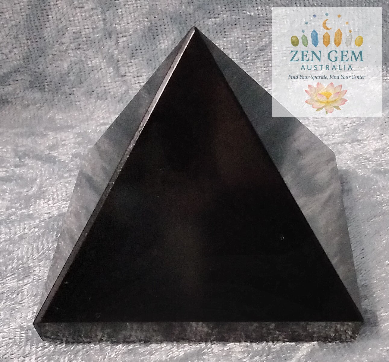 Black Agate Pyramid Crystal – Natural Polished Gemstone ~ Energy Stone 55mm x 50