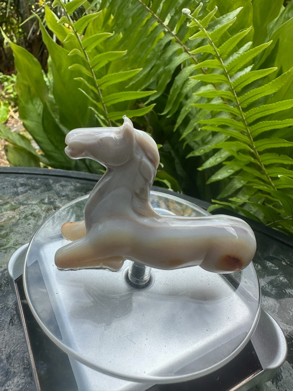 Agate Horse Carving ~ 7.5cm ~ Natural Crystal Horse Figurine ~ Animal Statue (A)