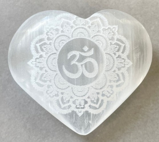 Hand Carved Selenite Heart Crystal ~ Cleanse • Calm • Protect Your Space