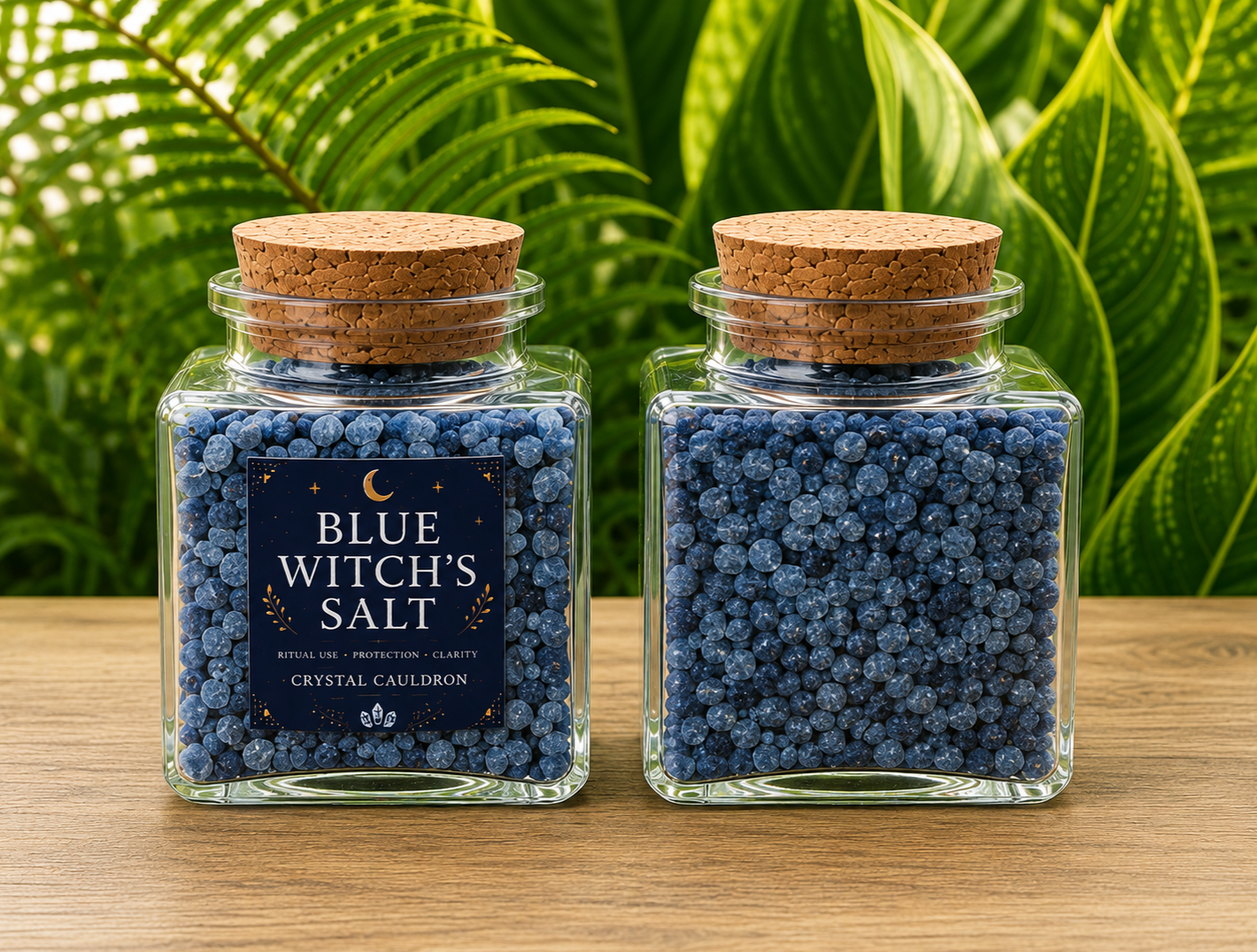 Blue Salt Rock Mini ritual Salt Wicca Pagan Peace Communication Ritual Magic