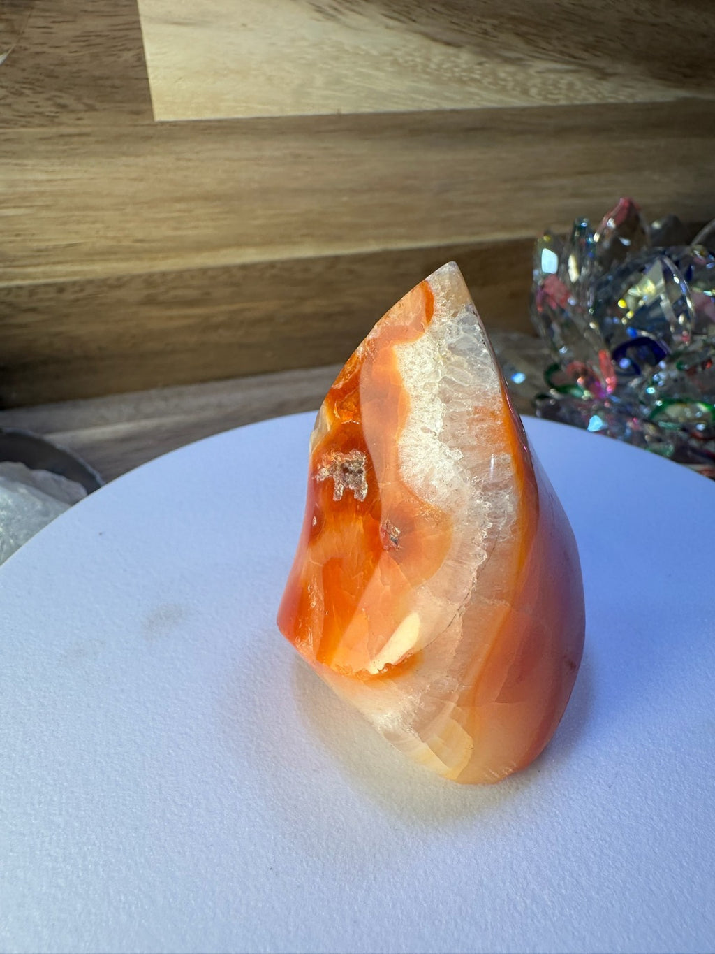 Carnelian Flame 55mm 75g Druzy Crystal Orange Polished Healing Stone