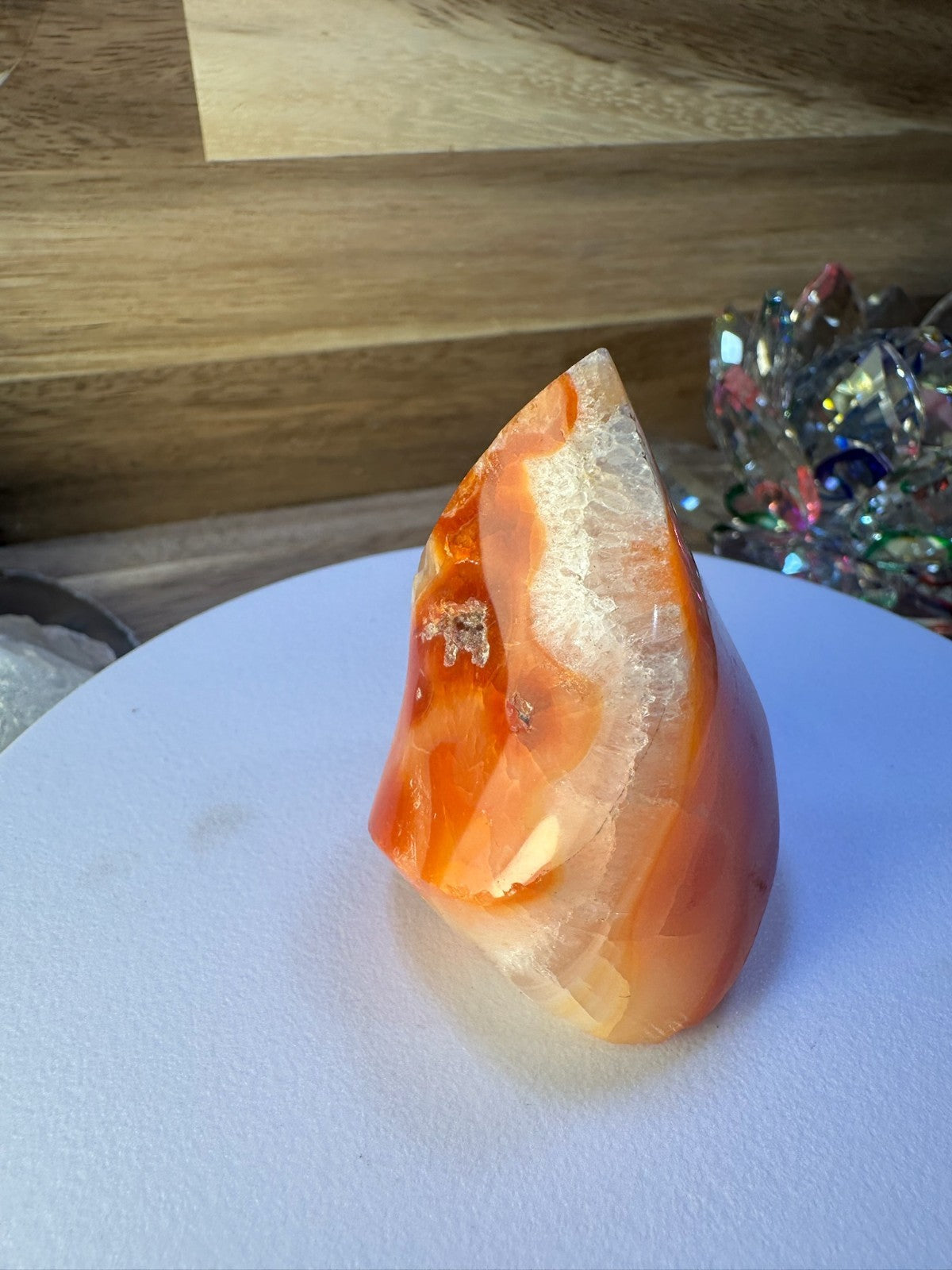 Carnelian Flame 55mm 75g Druzy Crystal Orange Polished Healing Stone