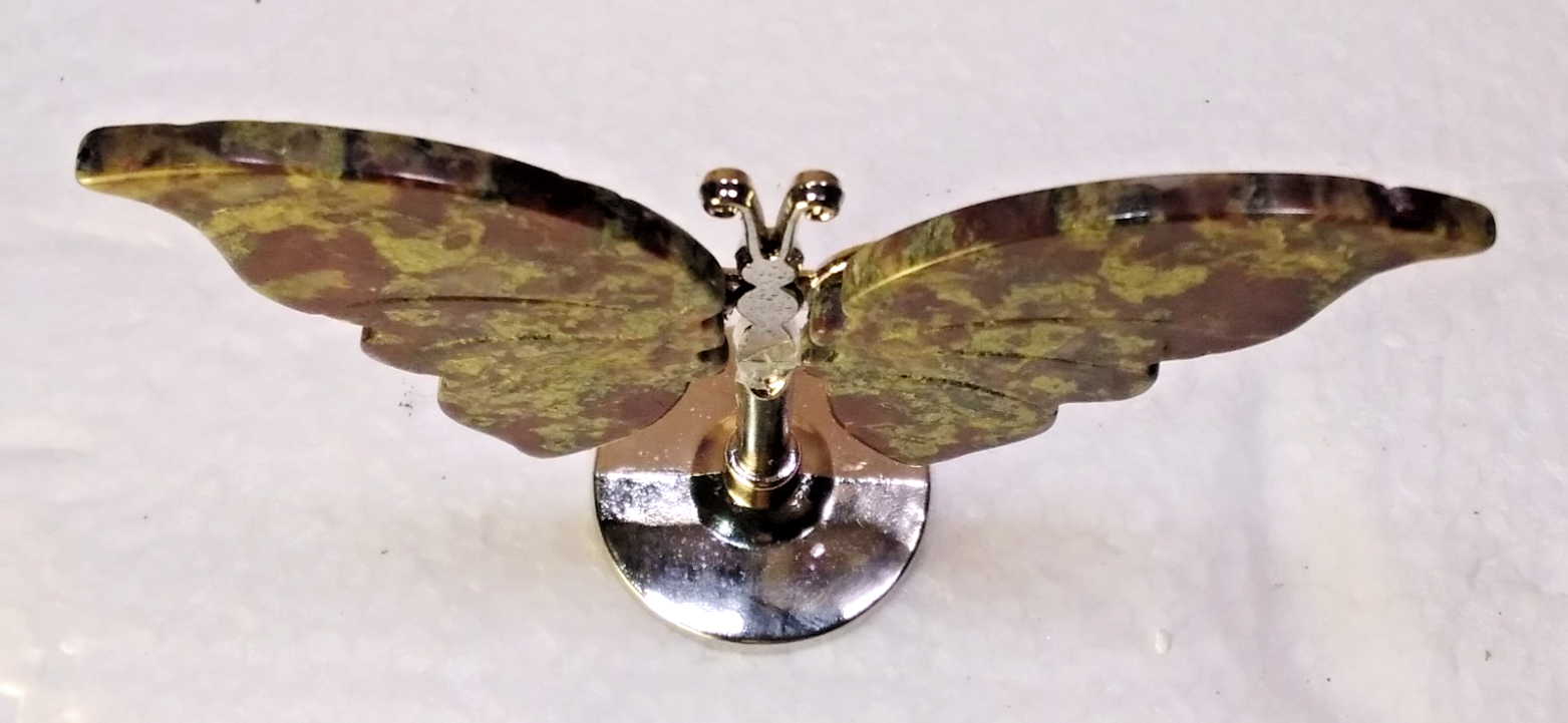 Dragon Blood Jasper Butterfly – Crystal Wing Display on Stand Strength • Courage