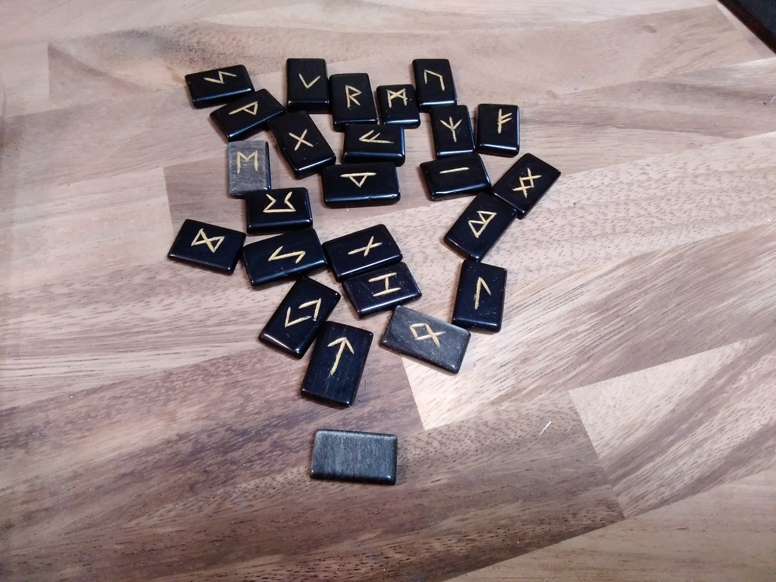 Black Obsidian Rune Stones Set – Engraved Crystal Runes ~Protection • Grounding