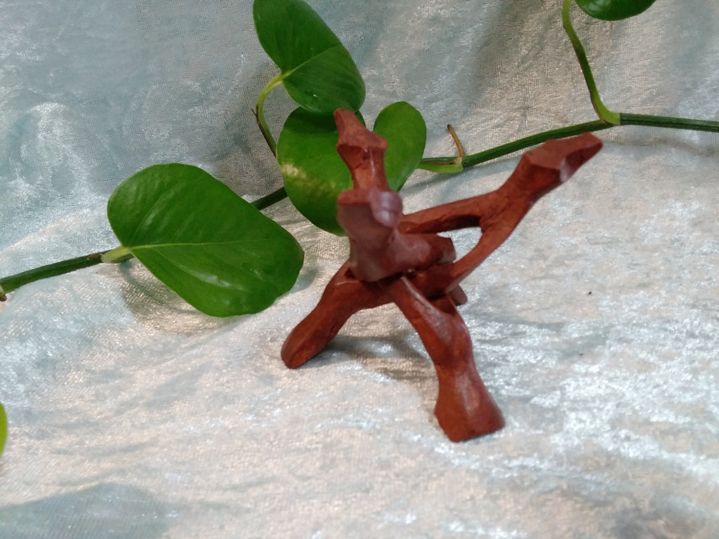 Natural Wood Cobra Folding Tripod Stand ~ Display XL 20cm~ Crystal, Geode, Shell