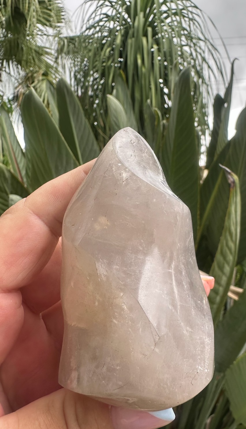 Blue Rose Quartz Flame ~ Crystal Natural Polished Healing Stone Display ~ E