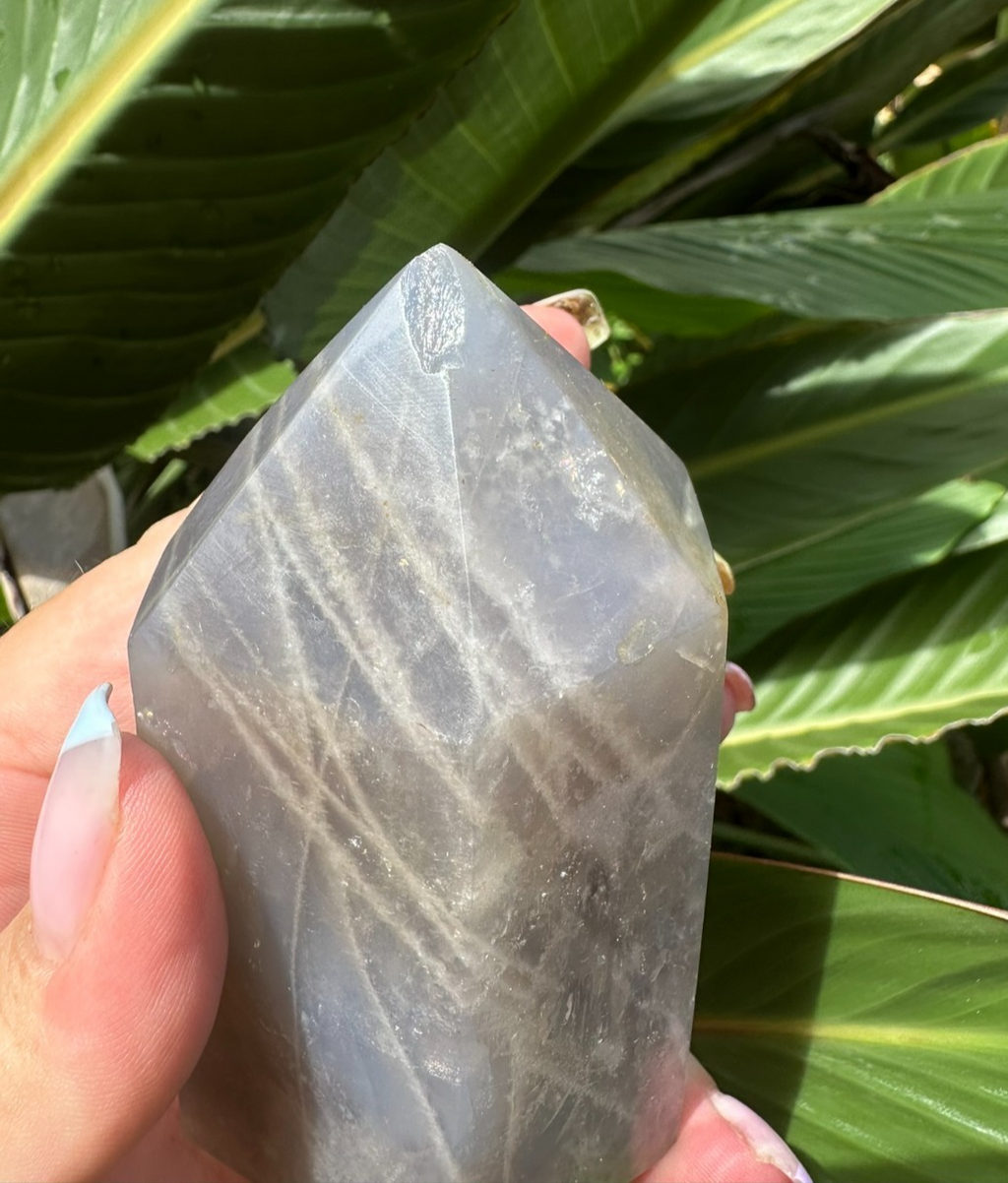Blue Rose Quartz Tower Generator Crystal Point Healing Stone Natural Polished ~B