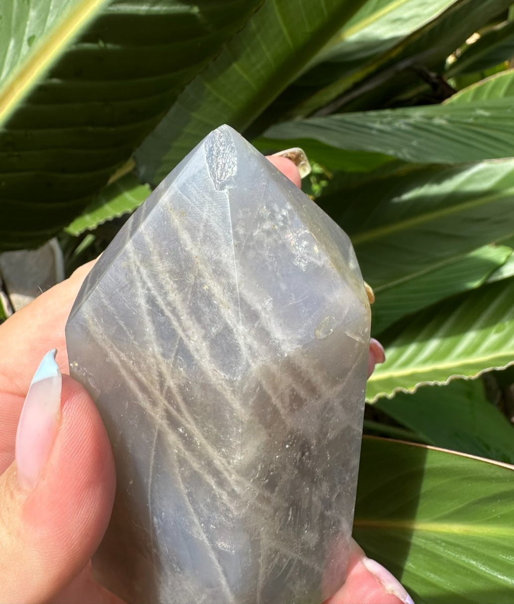 Blue Rose Quartz Tower Generator Crystal Point Healing Stone Natural Polished ~B