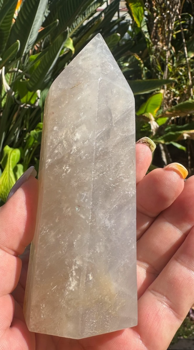 Blue Rose Quartz Tower Generator Crystal Point Healing Stone Natural Polished ~C