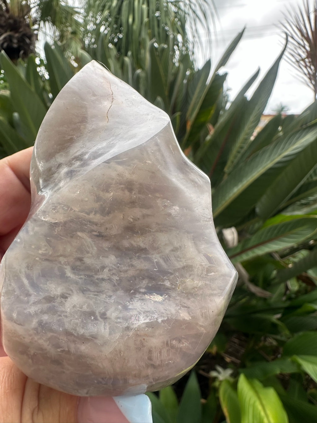 Blue Rose Quartz Flame ~ Crystal Natural Polished Healing Stone Display ~ A