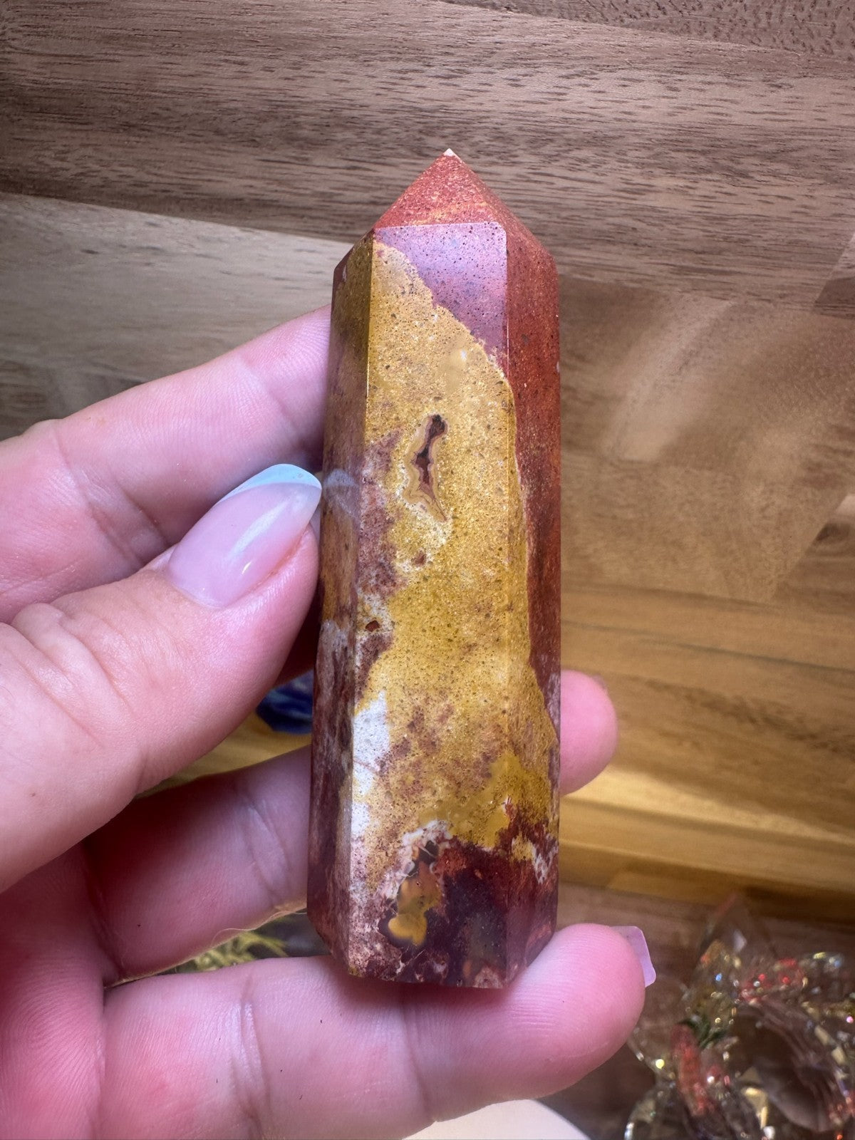 Van Gogh Jasper Crystal Point Tower ~ 90mm 115g Polished Natural Stone Grounding