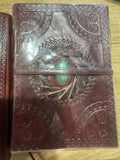 Malachite Crystal & Leather Journal Set – Transformation, Healing & Intention Wr