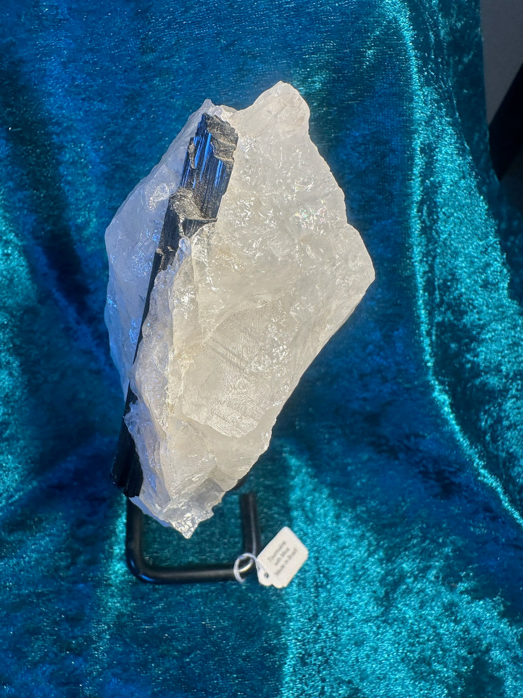 Stunning Black TOURMALINE with Quartz & Mica Matrix ~ on stand ~ From Brazil