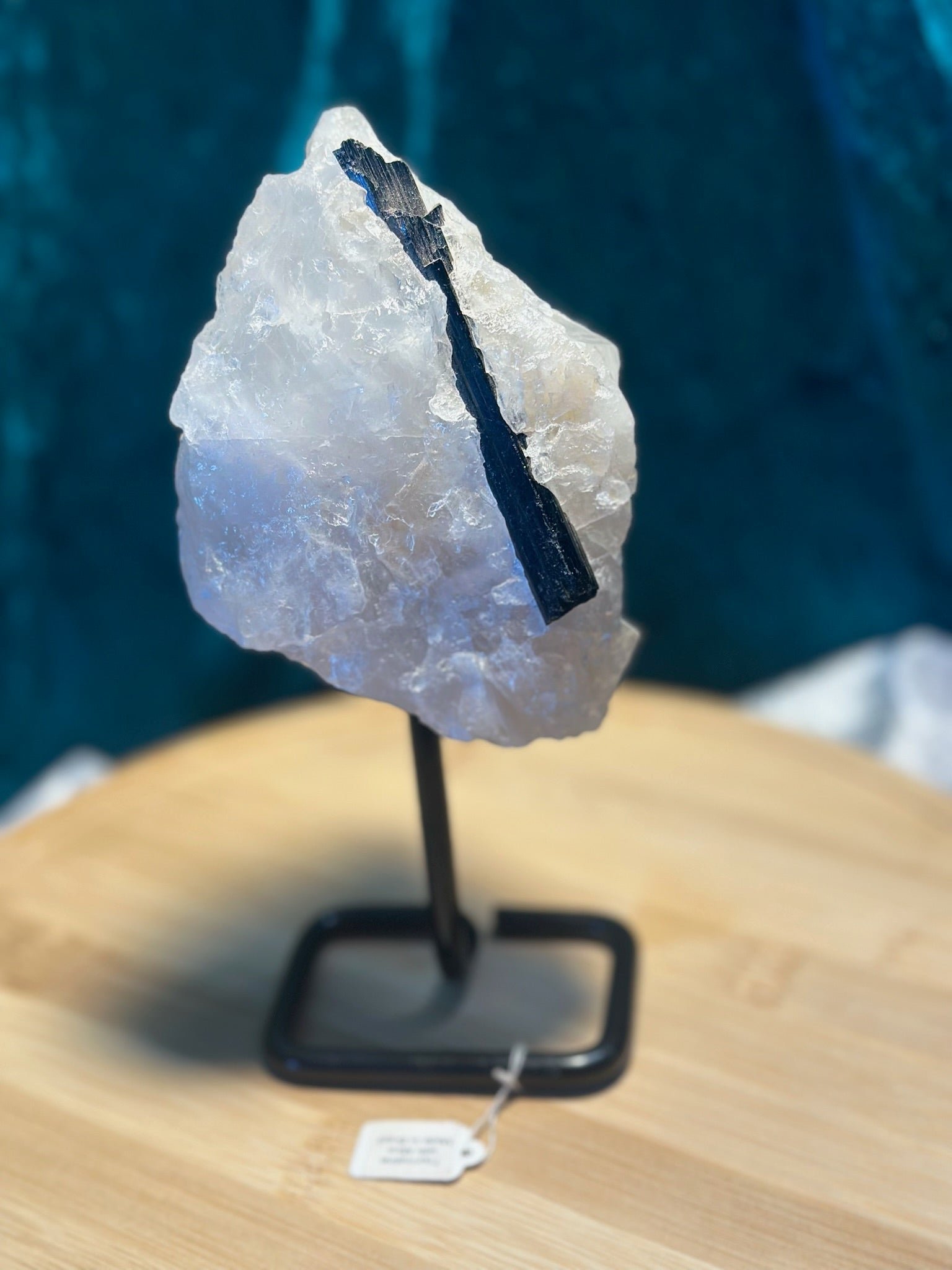 Stunning Black TOURMALINE with Quartz & Mica Matrix ~ on stand ~ From Brazil