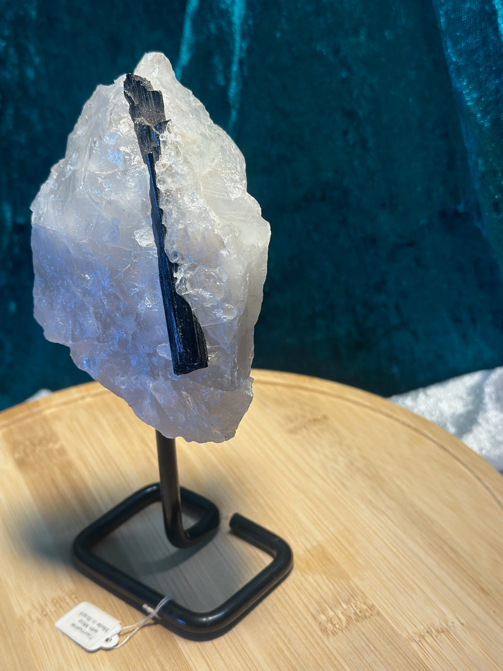 Stunning Black TOURMALINE with Quartz & Mica Matrix ~ on stand ~ From Brazil