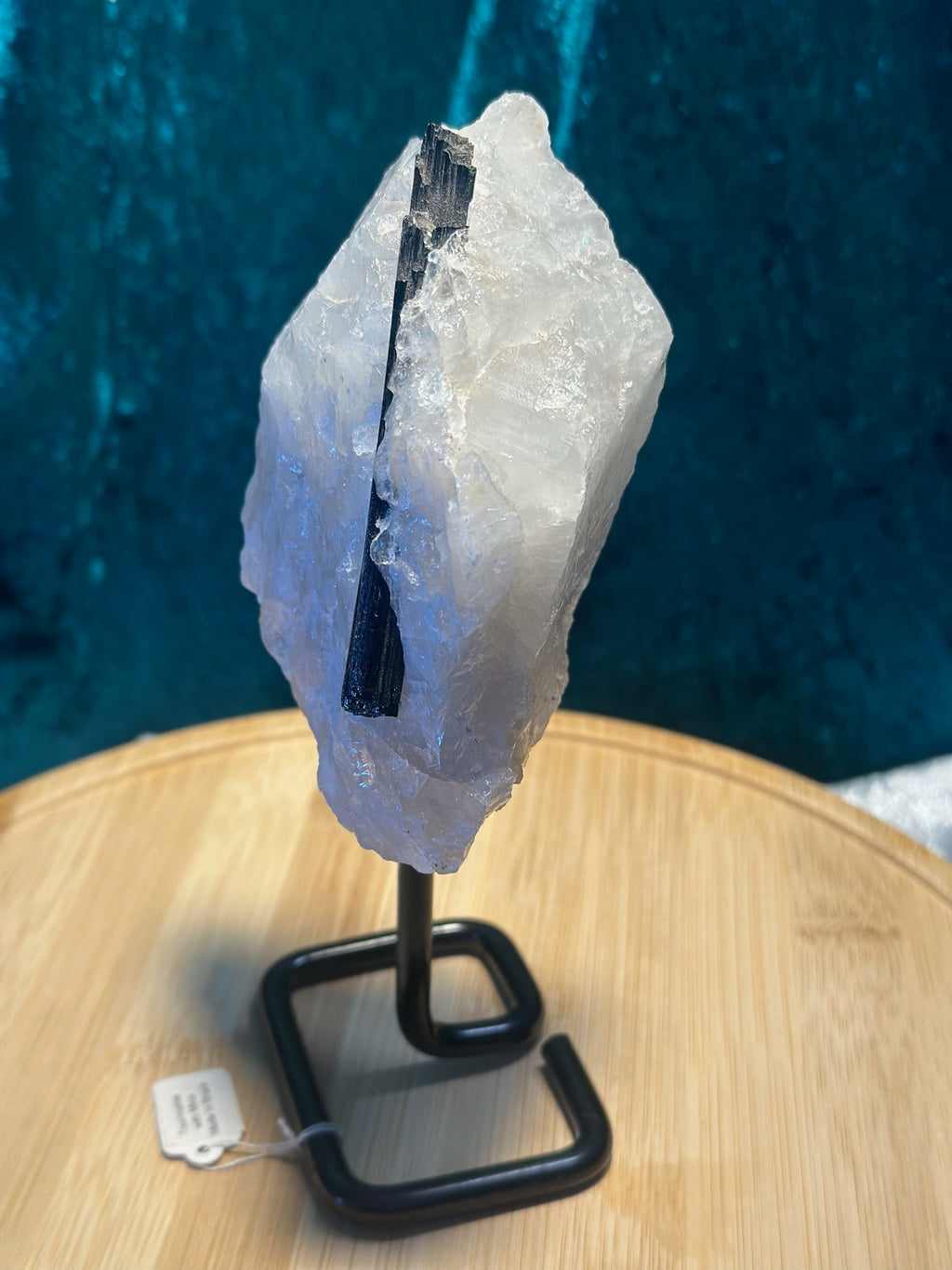 Stunning Black TOURMALINE with Quartz & Mica Matrix ~ on stand ~ From Brazil