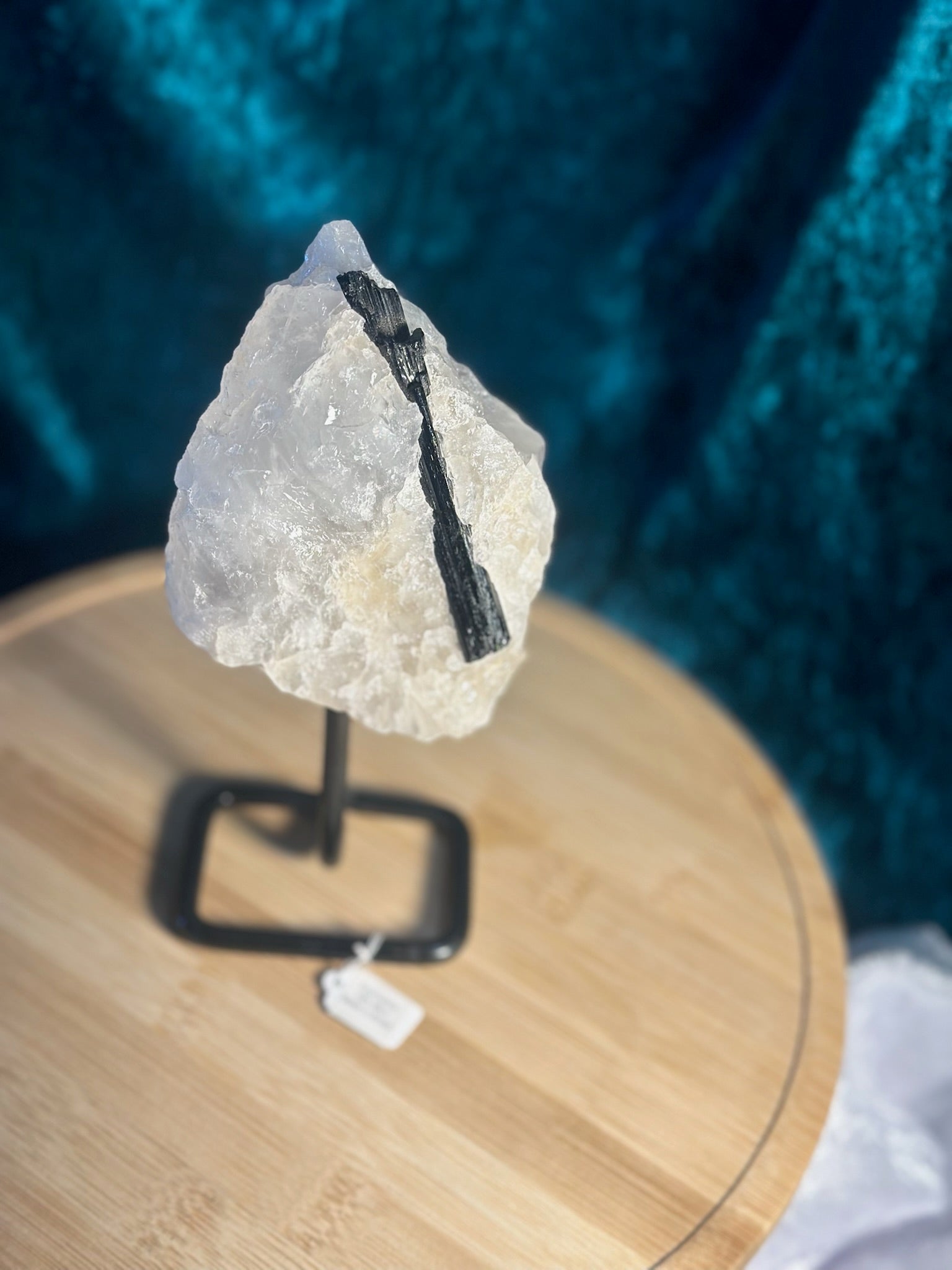 Stunning Black TOURMALINE with Quartz & Mica Matrix ~ on stand ~ From Brazil