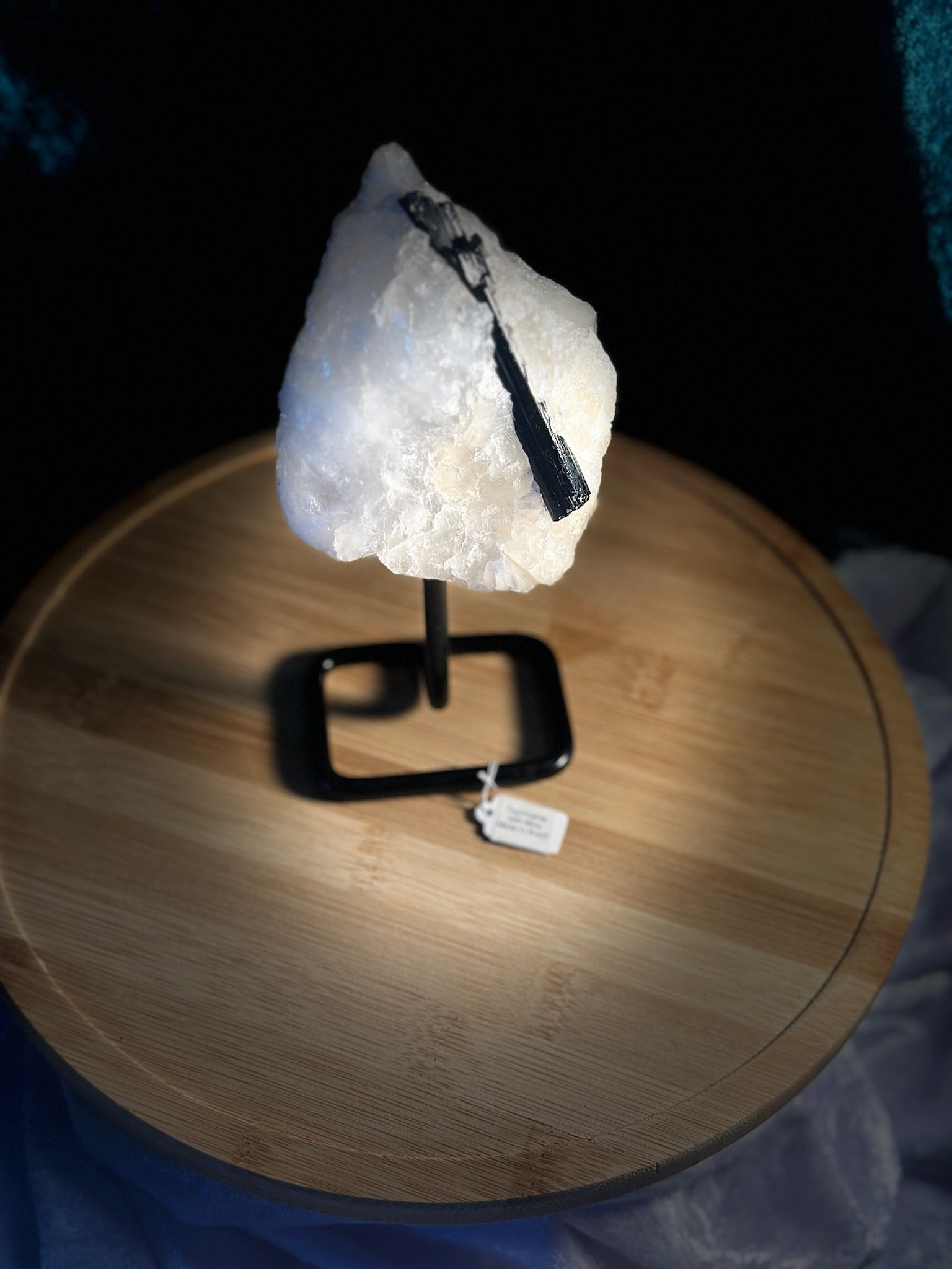 Stunning Black TOURMALINE with Quartz & Mica Matrix ~ on stand ~ From Brazil