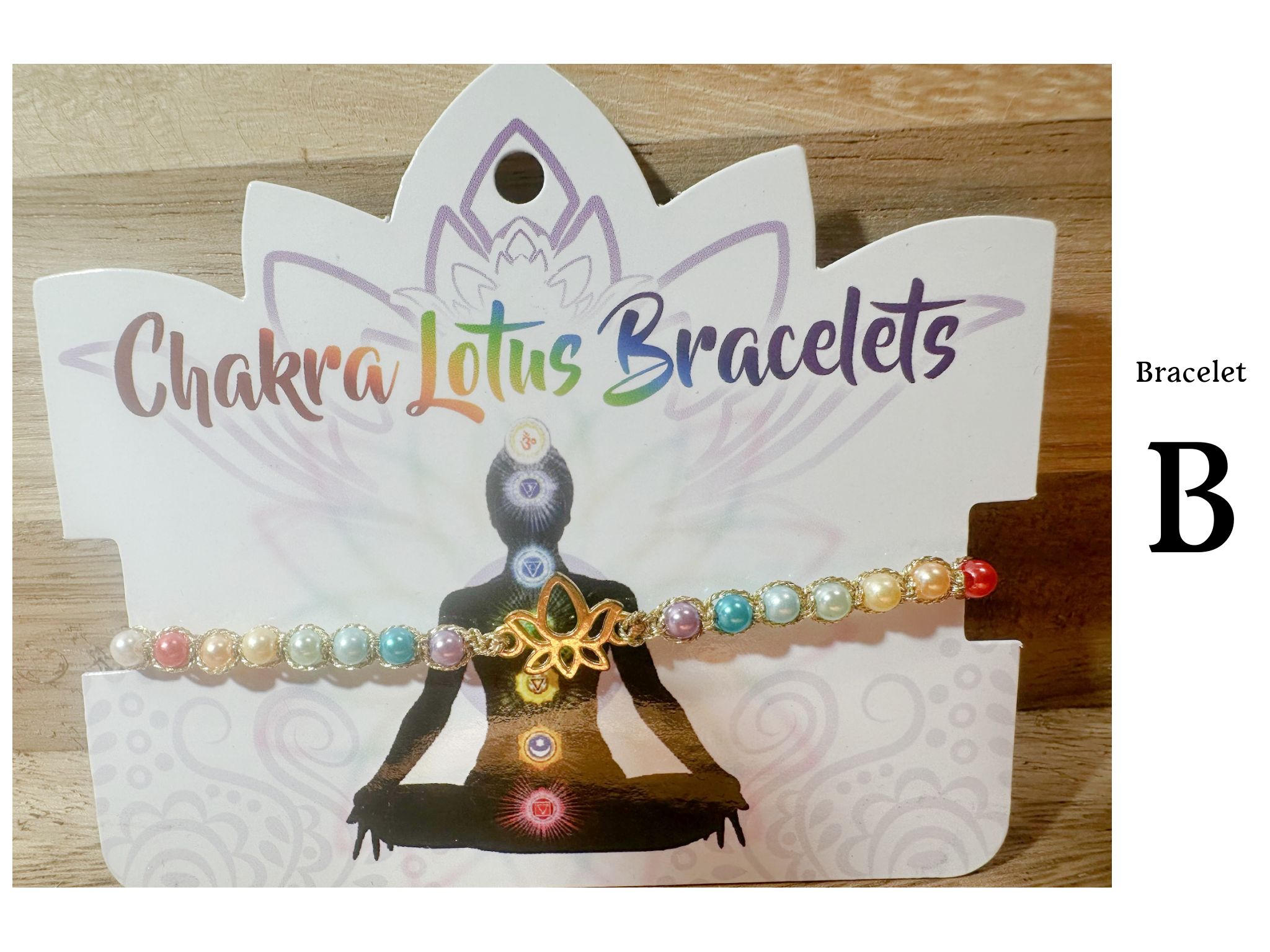 Chakra Lotus Bracelet 7 Chakra Beads ~ Lotus Charm ~ 2 designs